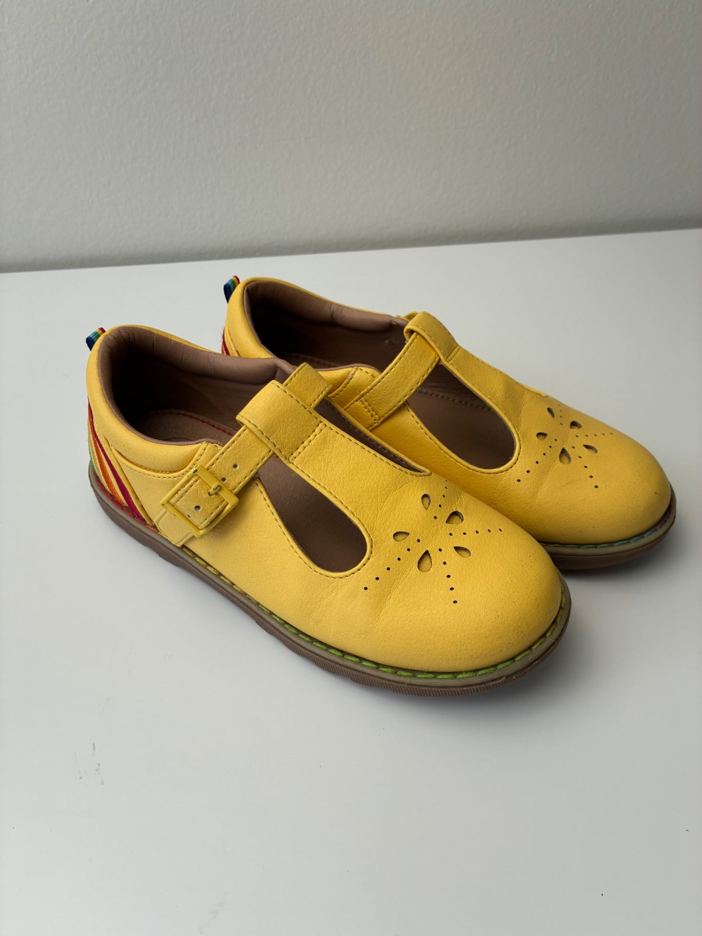 Little Bird by Jools Oliver Shoes - Yellow Rainbow Mary Jane | size Shoe 13