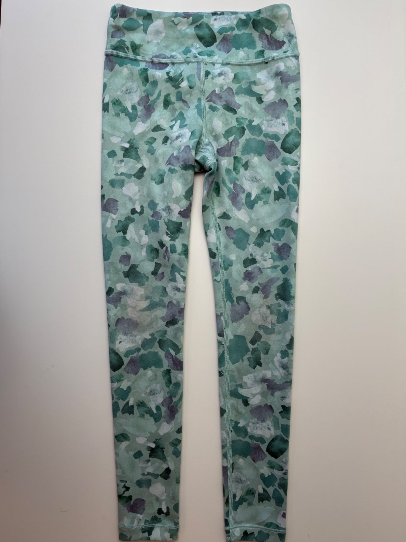 Athleta Girl Leggings - Green High Rise Printed Chit Chat Tight | size 7