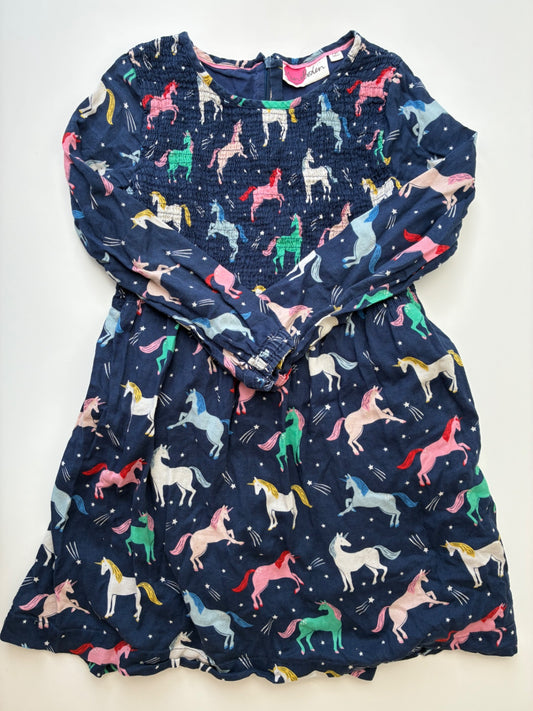 Mini Boden Dress - Navy Blue Unicorns | size 7/8