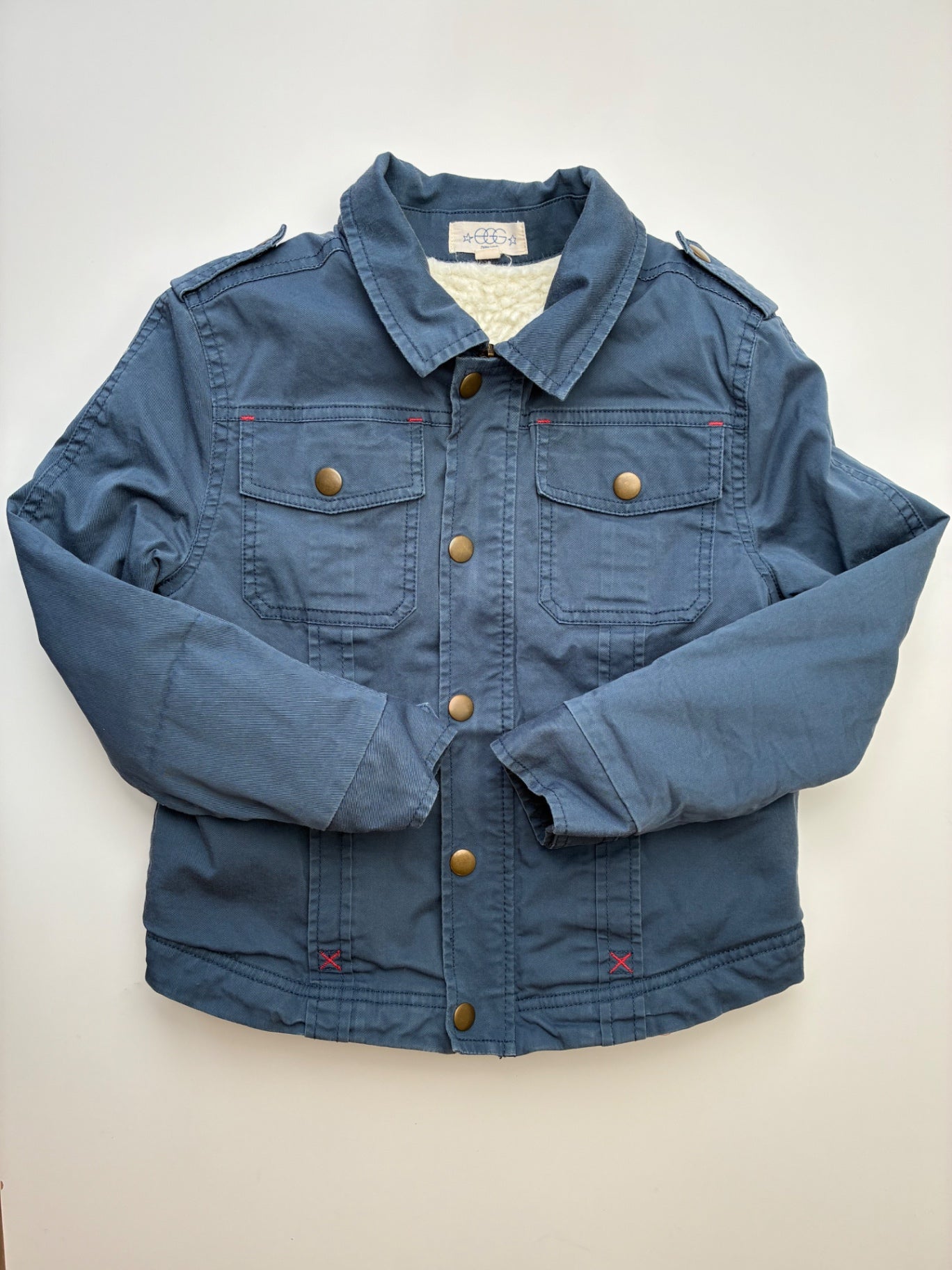 EGG New York Jacket - Blue Sherpa Lined Cargo | size 8