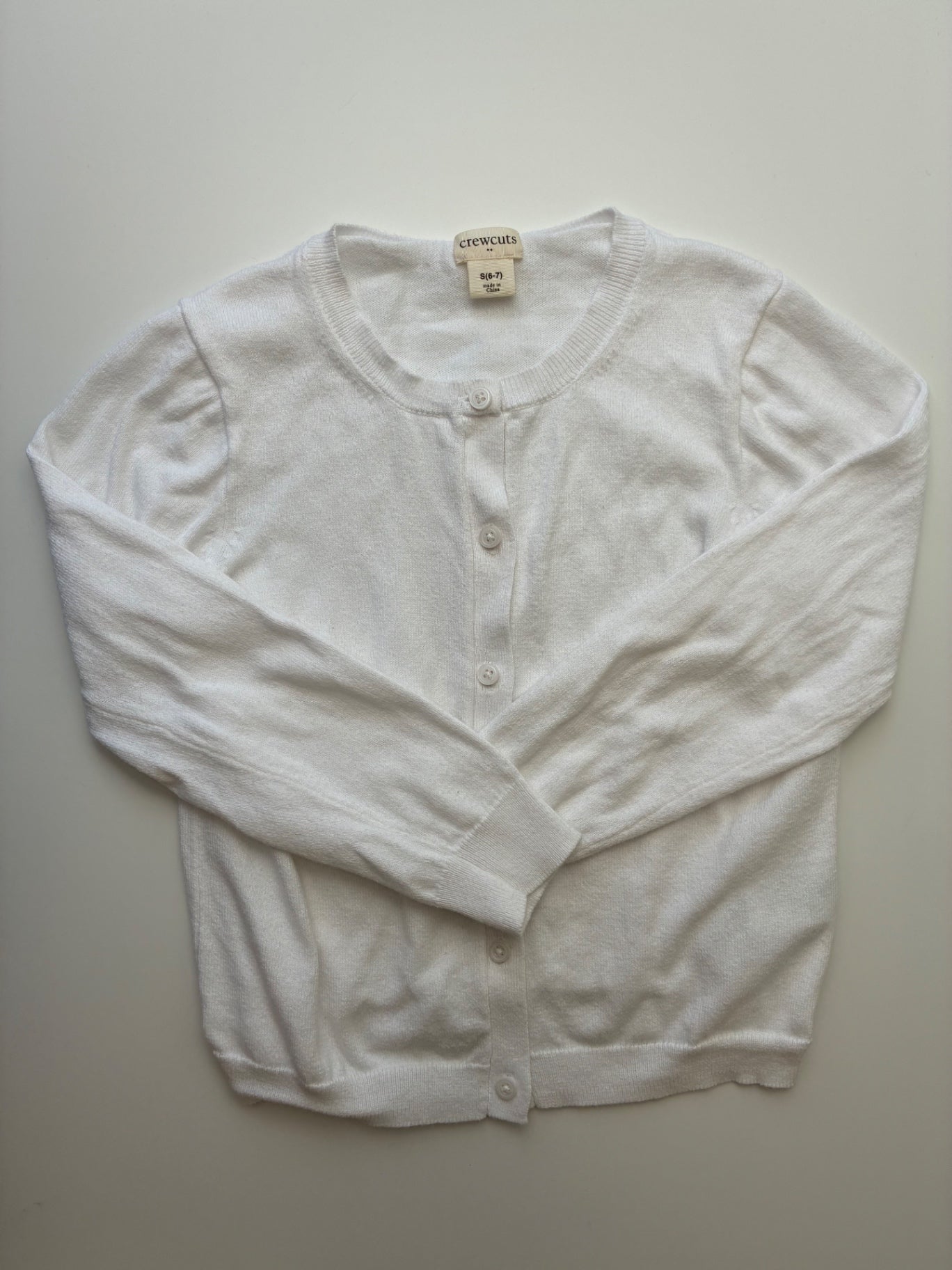Crewcuts Sweater - White 100% Cardigan | size 6/7