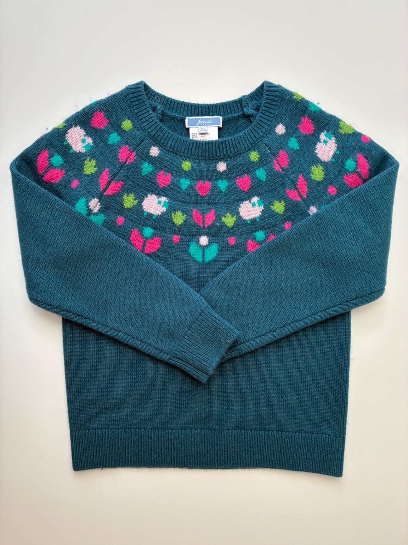 Jacadi Sweater - Blue Wool Blend Fair Isle | size 6