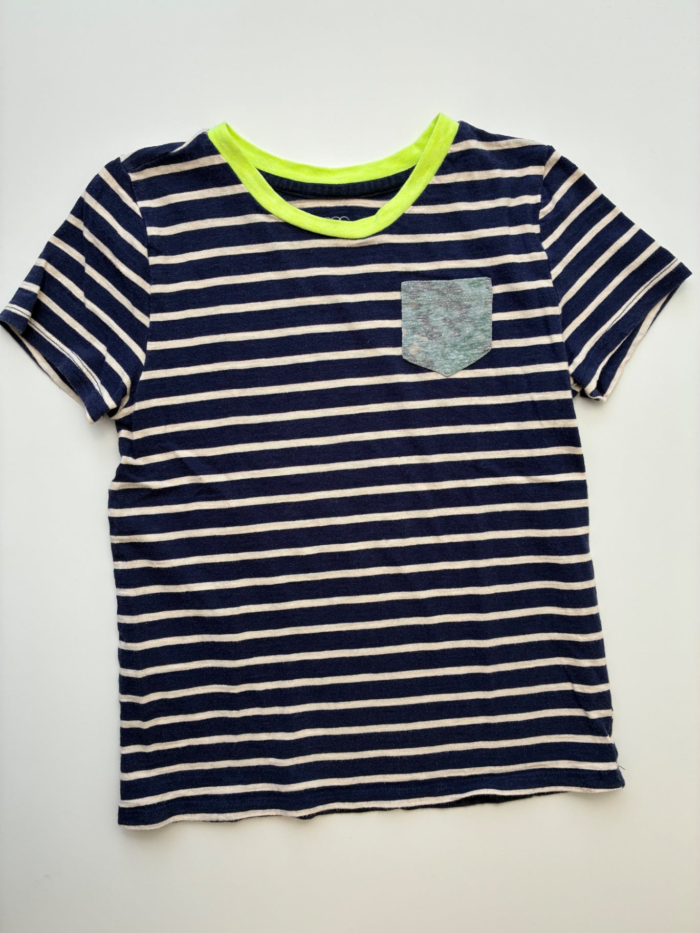 EGG New York T-Shirt - Navy Blue Striped | size 7