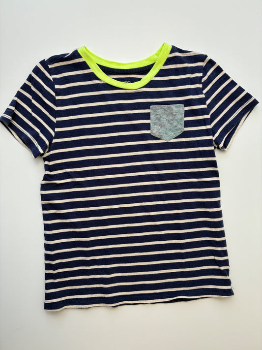 EGG New York T-Shirt - Navy Blue Striped | size 7