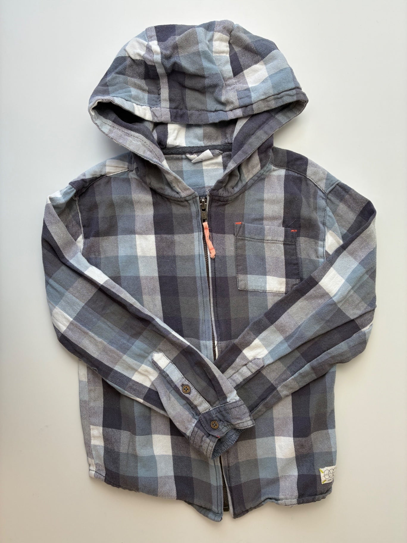 EGG New York Sweatshirt - Gray Plaid Zip Up Hoodie | size 6