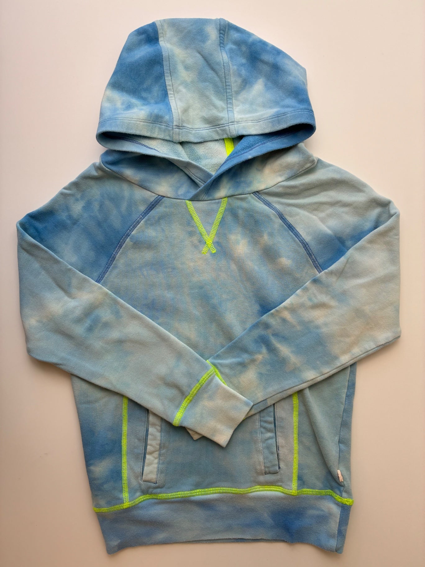 EGG New York Sweatshirt - Blue Tie Dye Hoodie | size 8