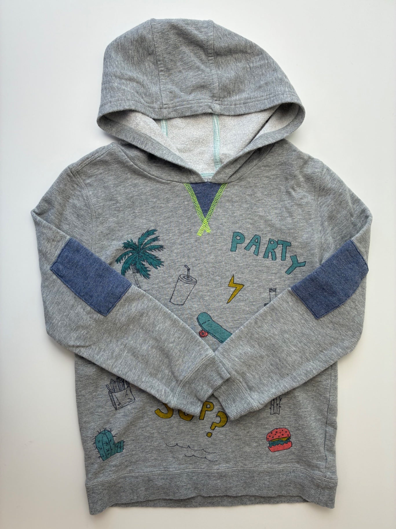 EGG New York Sweatshirt - Gray Party Graphics Hoodie | size 7