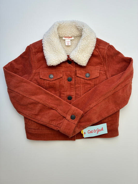Cat & Jack Jacket - Orange Fleece Line Corduroy | size 6