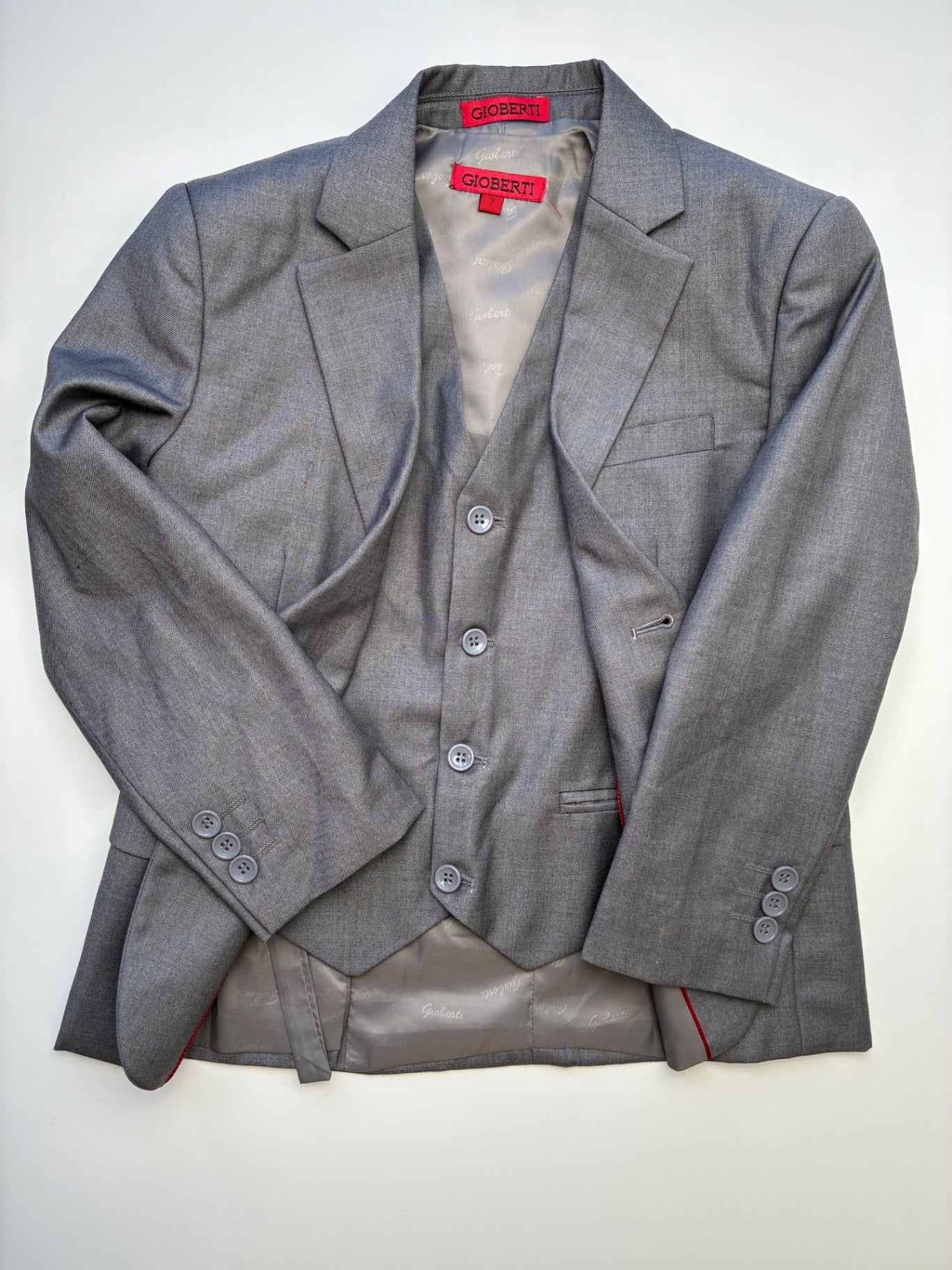 Gioberti 3 Piece Ensemble - Gray 3 Piece Suit | size 7