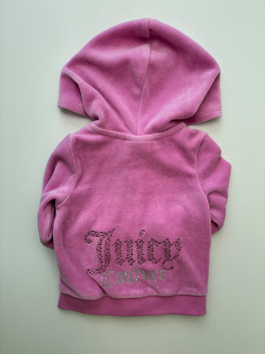 Juicy Couture 2 Piece Ensemble - Pink Bedazzled Velour Tracksuit | size 12 Months