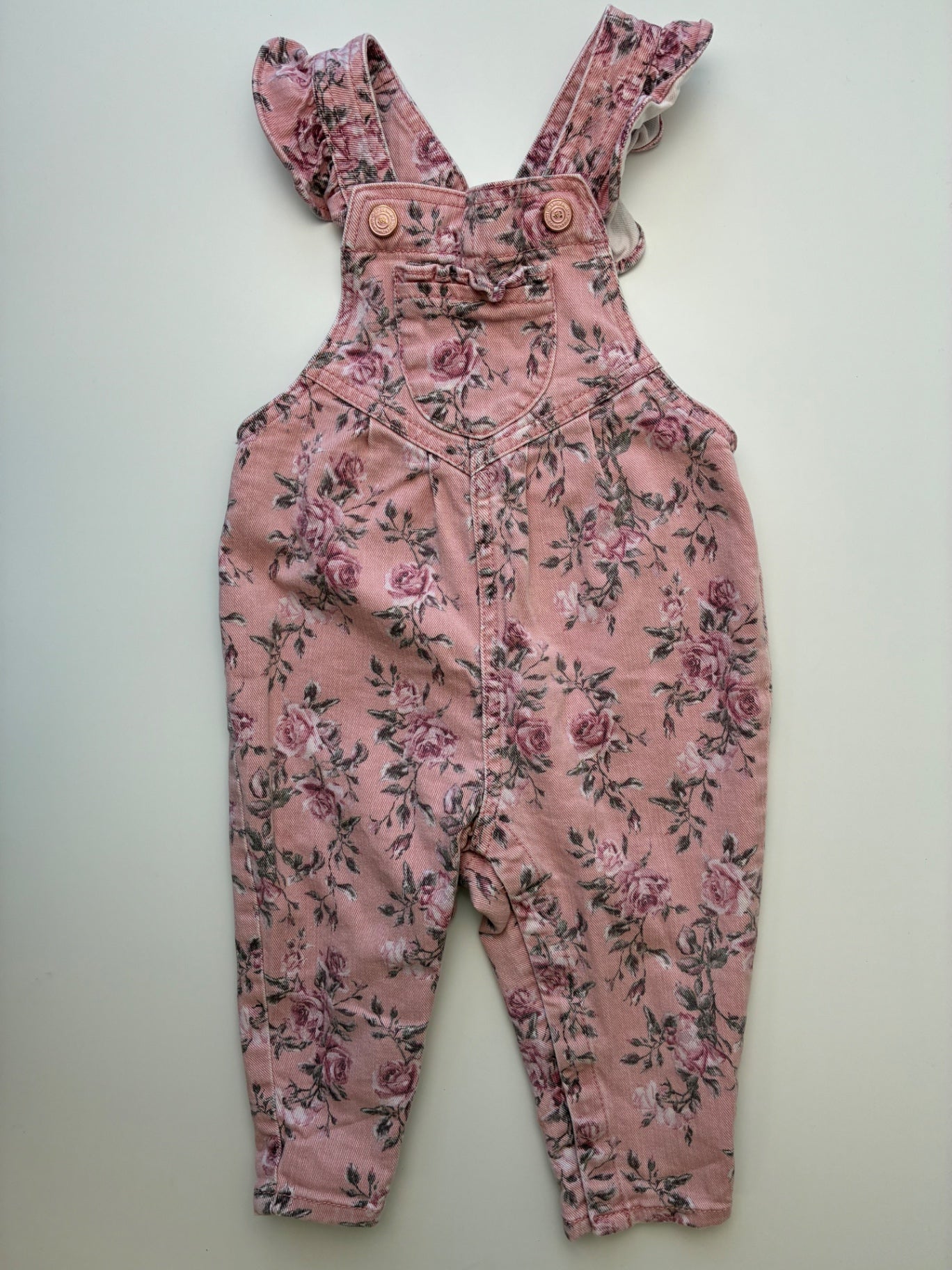 Gap x LoveShackFancy Overalls - Pink Floral Denim | size 12 - 18 Months