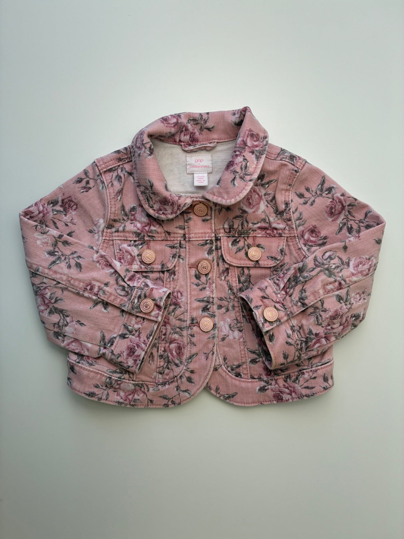 Gap x LoveShackFancy Jacket - Pink Floral Denim | size 12 - 18 Months