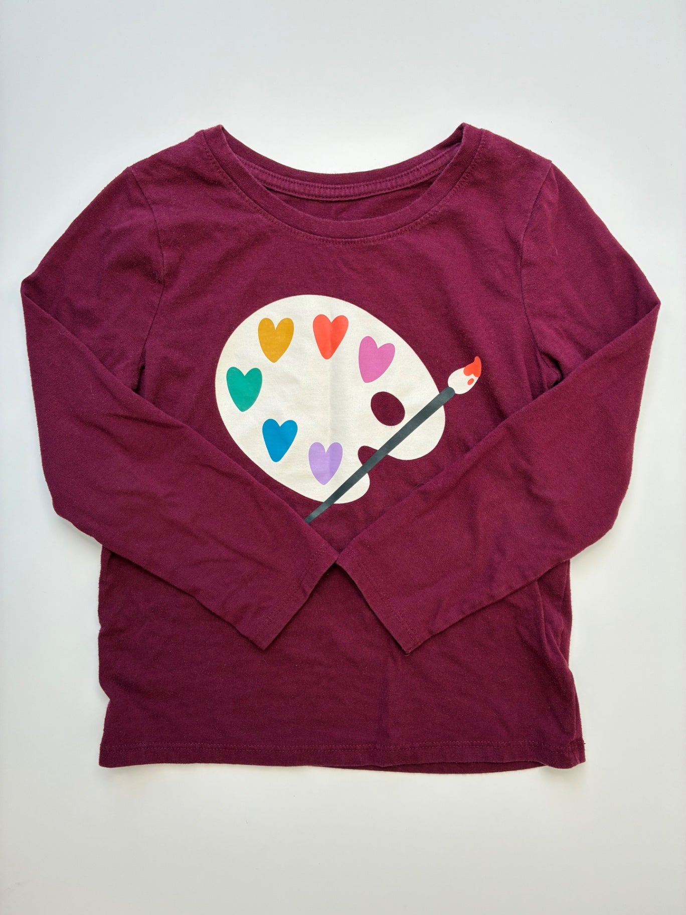 Cat & Jack Long Sleeve T-Shirt - Red Paint Palette | size 5T