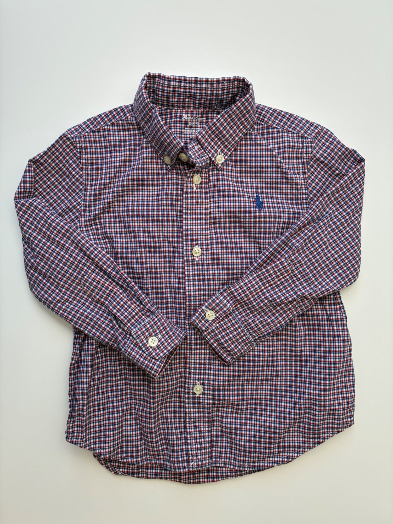 Ralph Lauren Shirt - Red 100% Cotton Plaid Button Down | size 24 Months