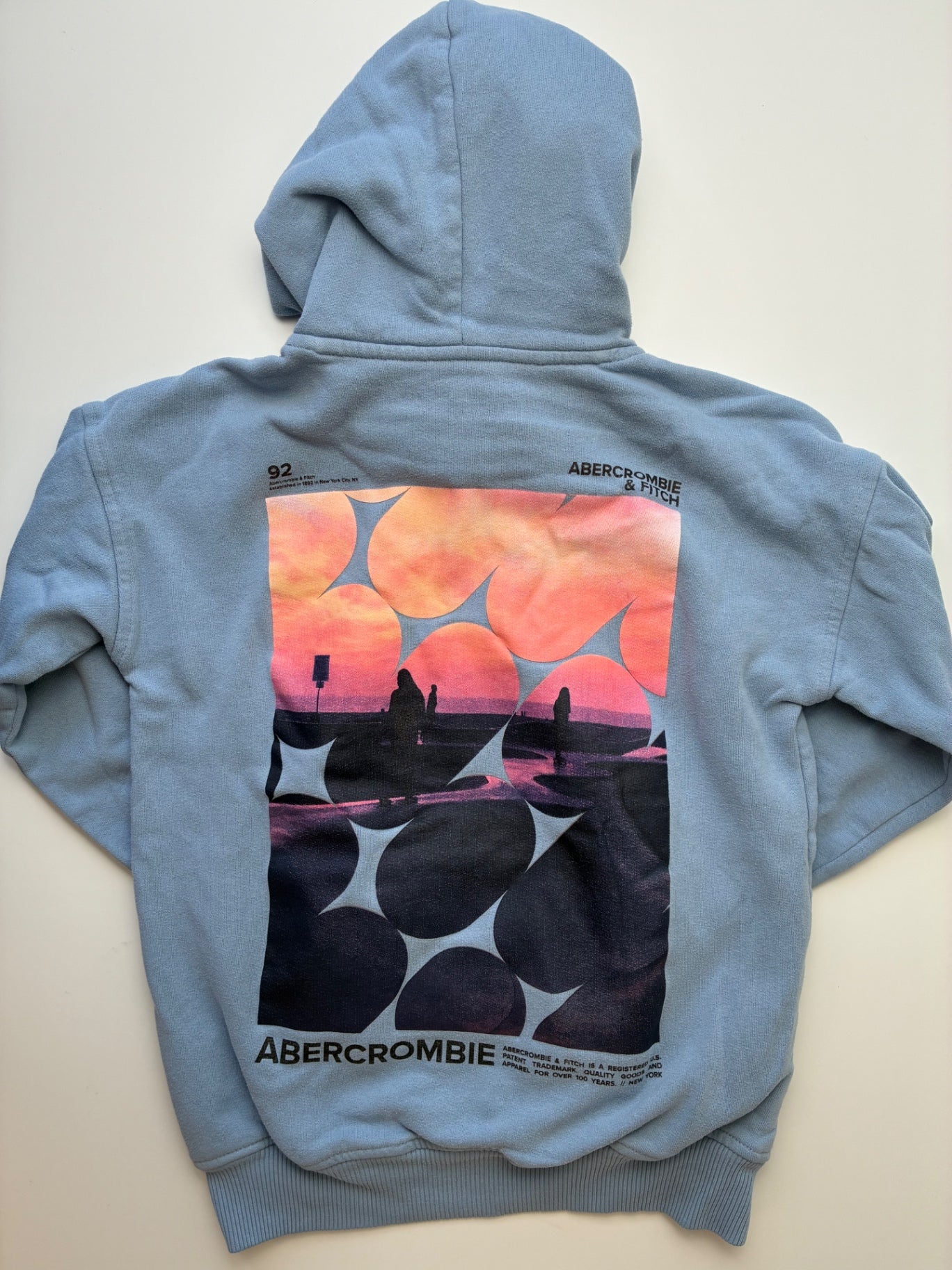 Abercrombie Kids Sweatshirt - Blue Sunset Graphic Hoodie | size 9/10