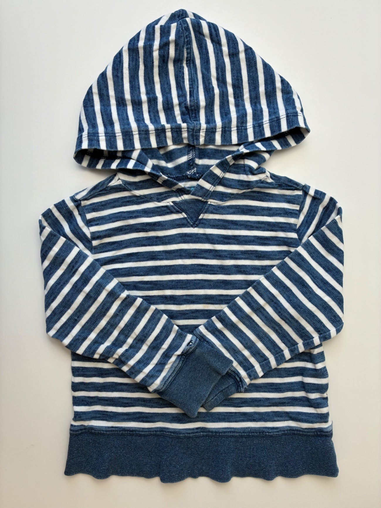 Crewcuts Long Sleeve T-Shirt - Blue Striped w/ Hood | size 2T/3T
