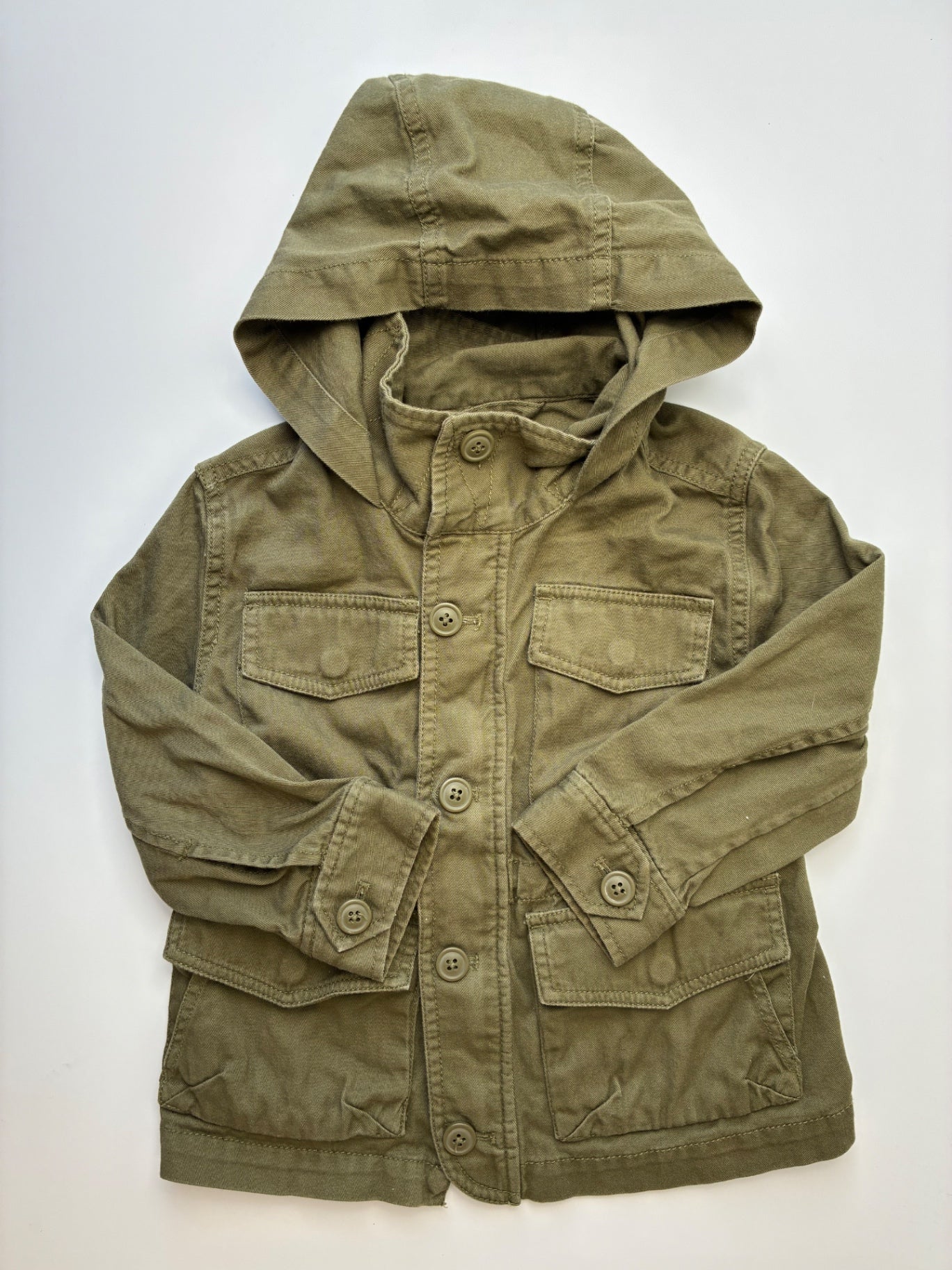 Crewcuts Jacket - Green Cargo w/ Hood | size 3T