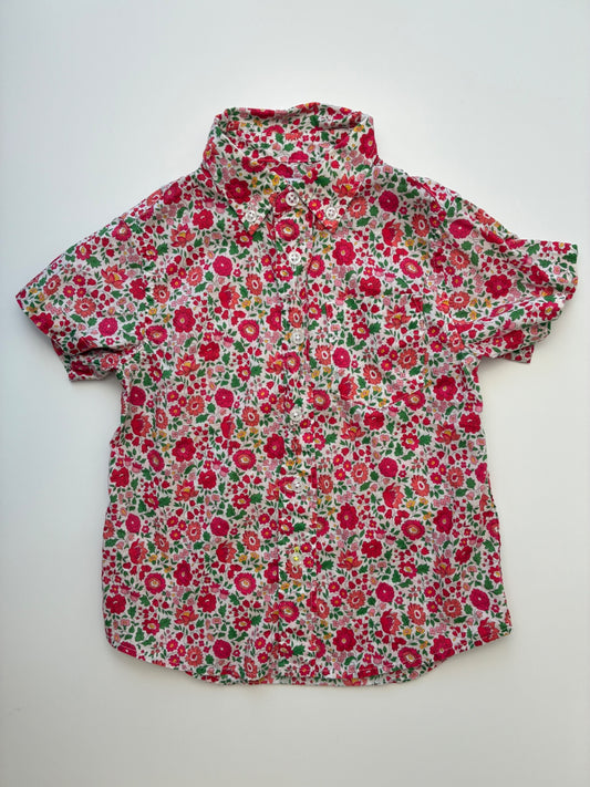 J. Crew Shirt - Pink Liberty Fabric Button Down | size 2T