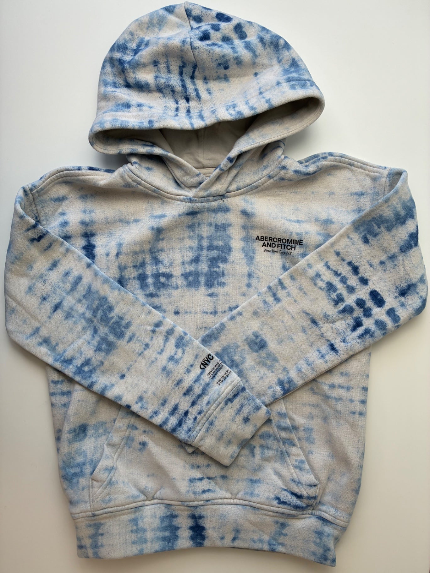 Abercrombie Kids Sweatshirt - Blue Tie Dye Hoodie | size 9/10