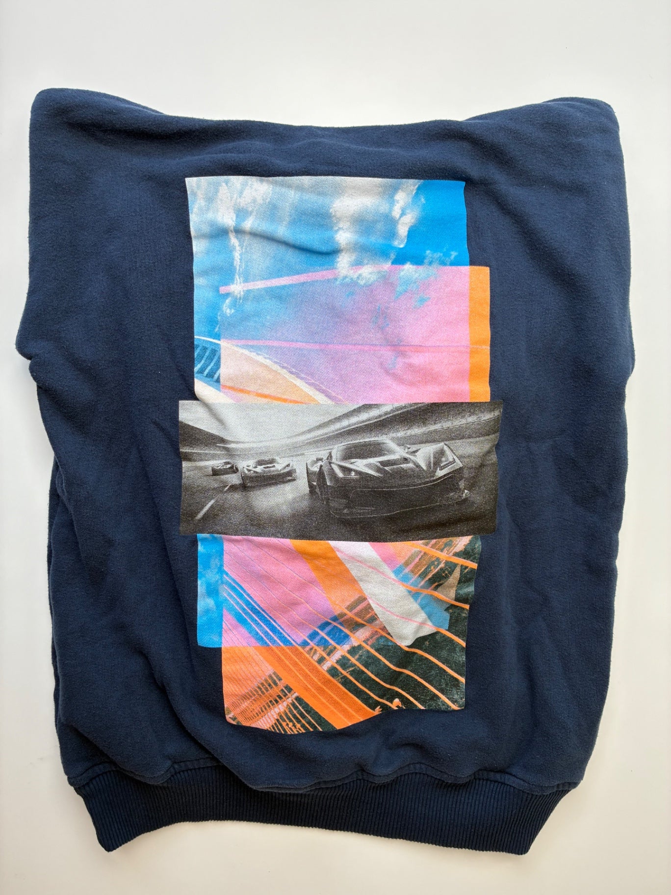 Abercrombie Kids Sweatshirt - Navy Blue Racecar Graphic Hoodie | size 9/10
