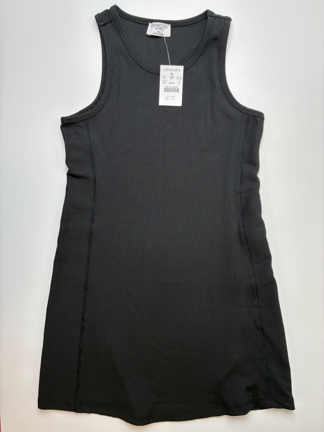 Crewcuts Dress - Black Ribbed Active | size 10
