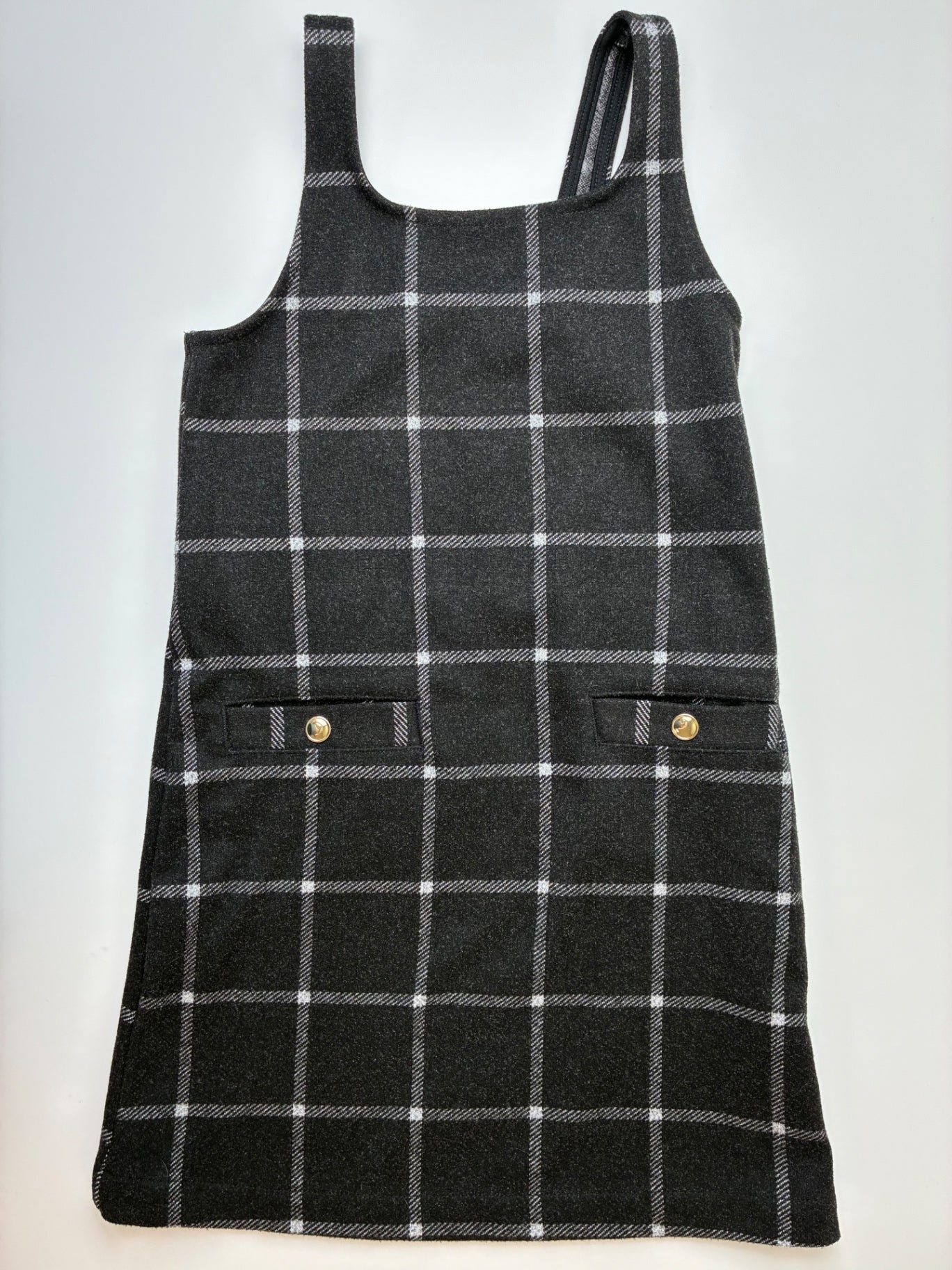 Abercrombie Kids Dress - Black Plaid Pinafore | size 9/10