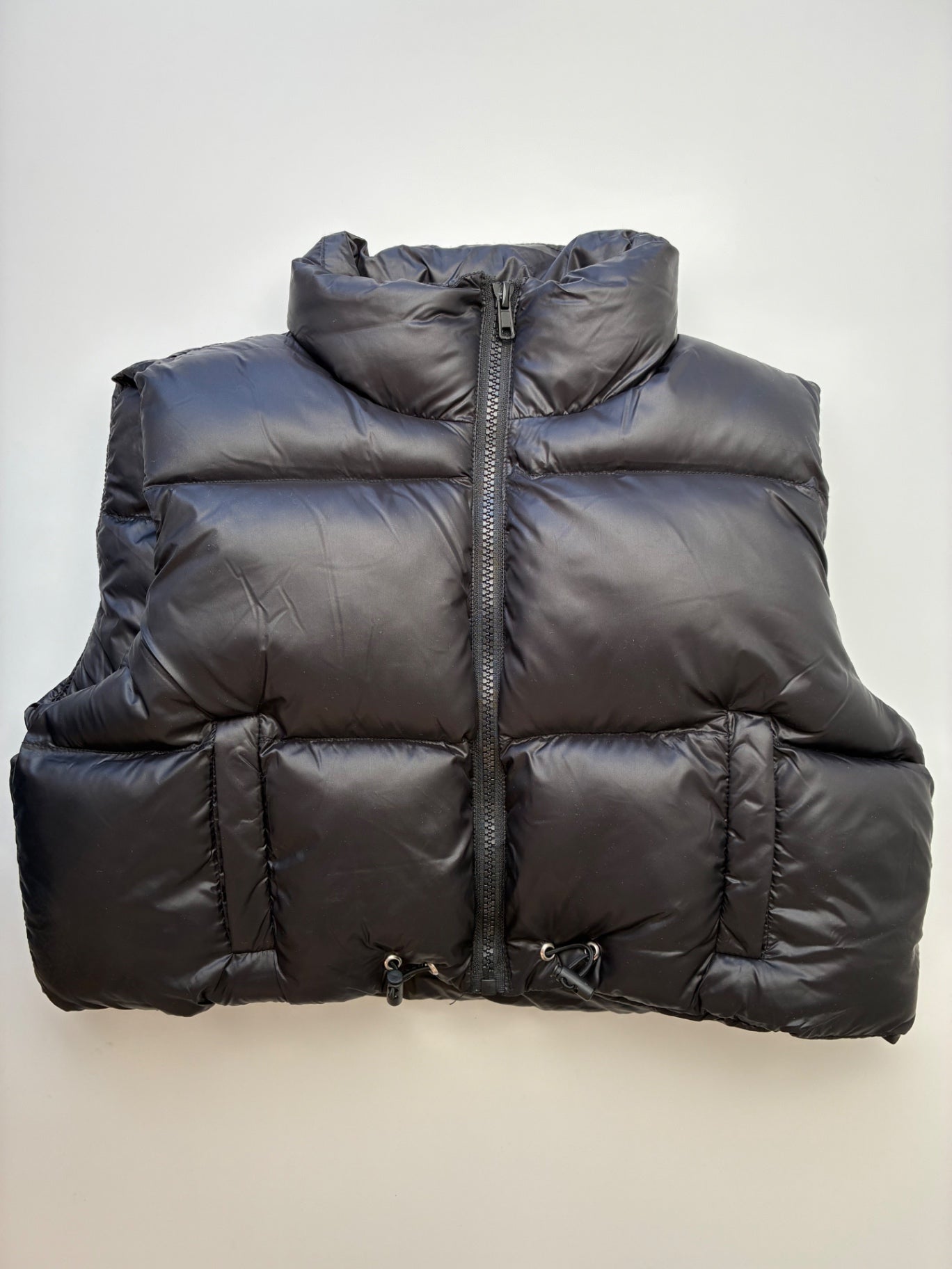 Love Daisy Vest - Black Cropped Puffer | size 14