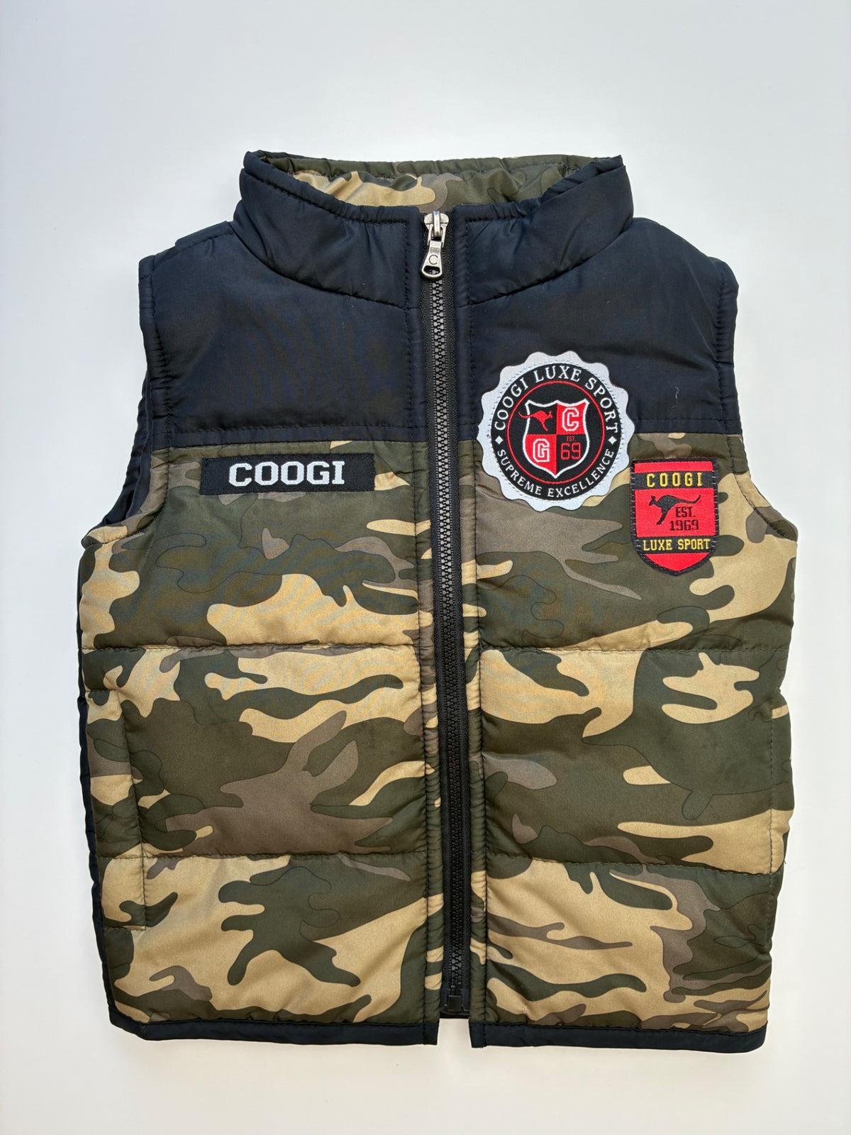 Coogi Vest - Green Camouflage Puffer | size 18 Months