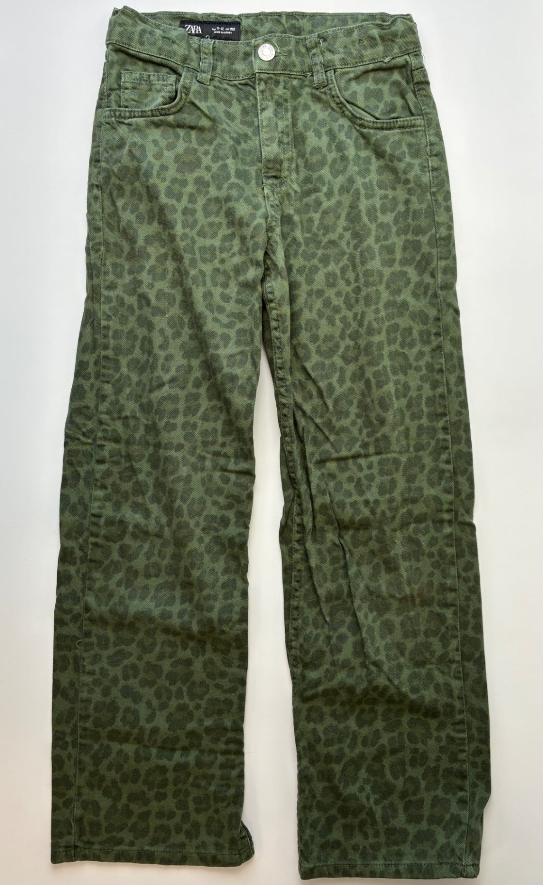 Zara Jeans - Green Animal Print | size 11/12