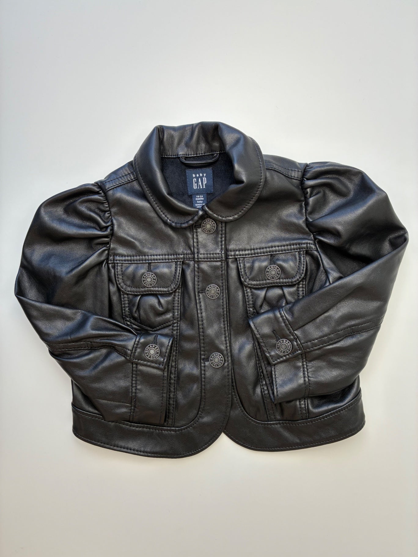 Baby Gap Jacket - Black Leather | size 18 - 24 Months