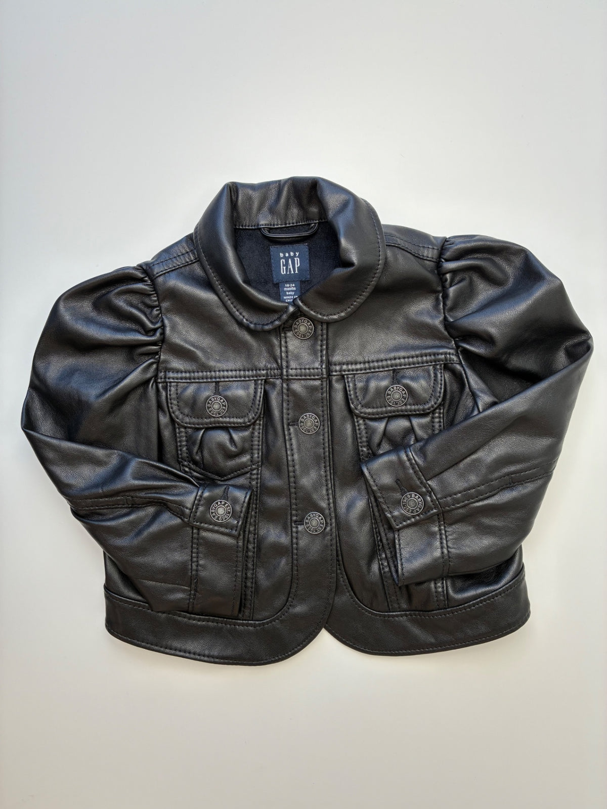 Baby Gap Jacket - Black Leather | size 18 - 24 Months