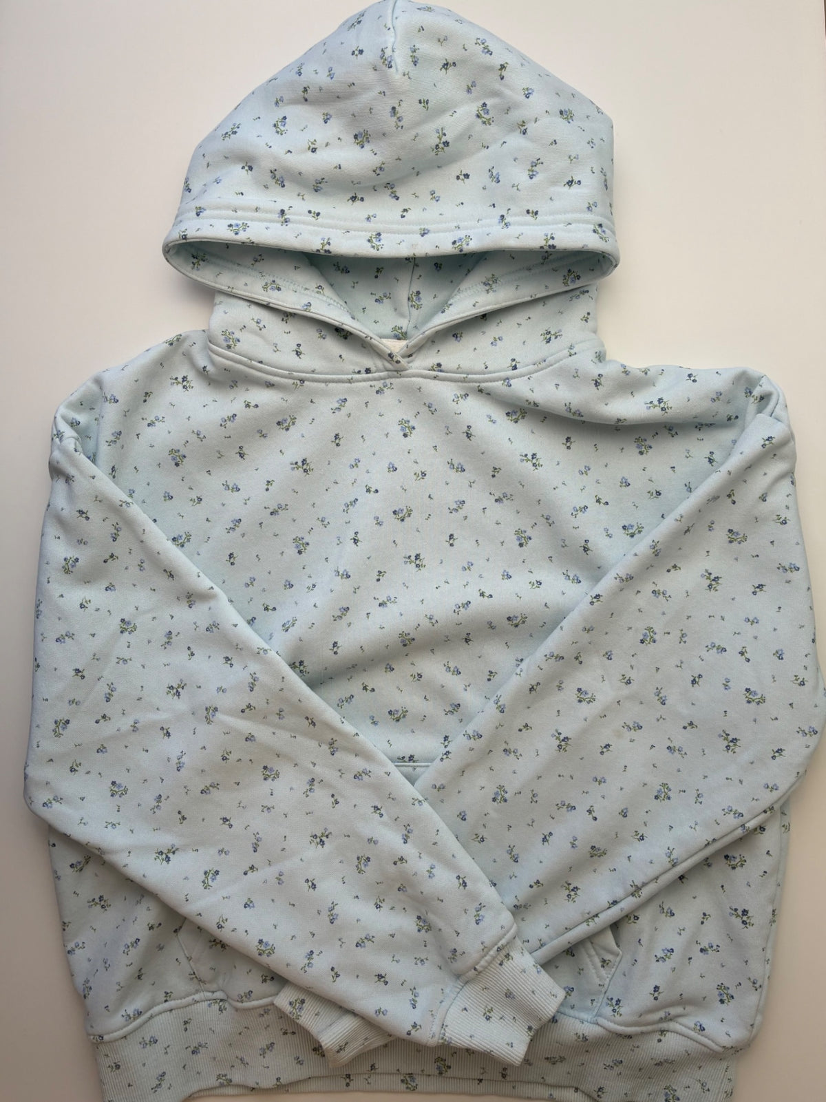 Aeropostale Sweatshirt - Blue Demetra Floral Hoodie (Ault Size XS) | size Women's XS