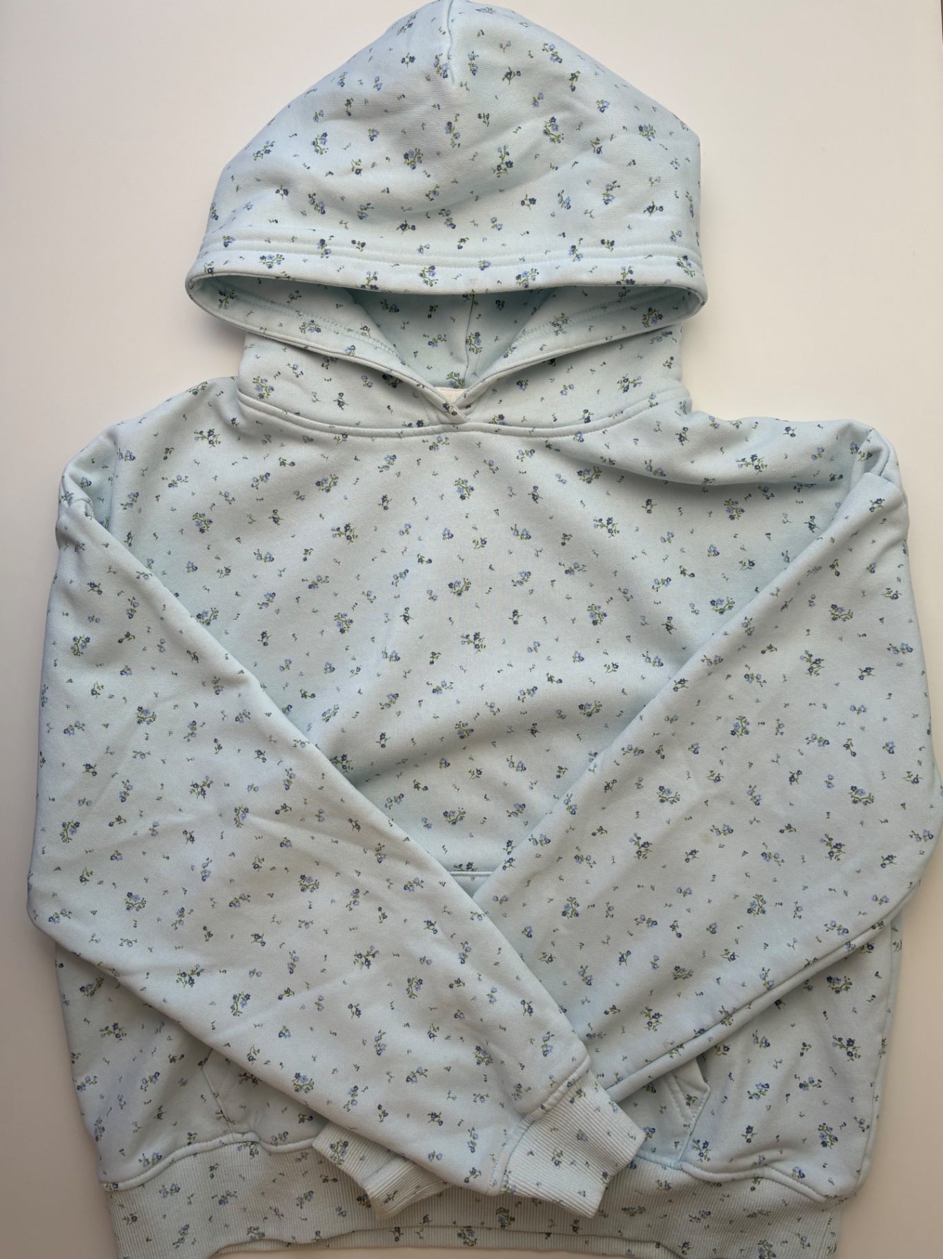 Aeropostale Sweatshirt - Blue Demetra Floral Hoodie (Ault Size XS) | size Women's XS