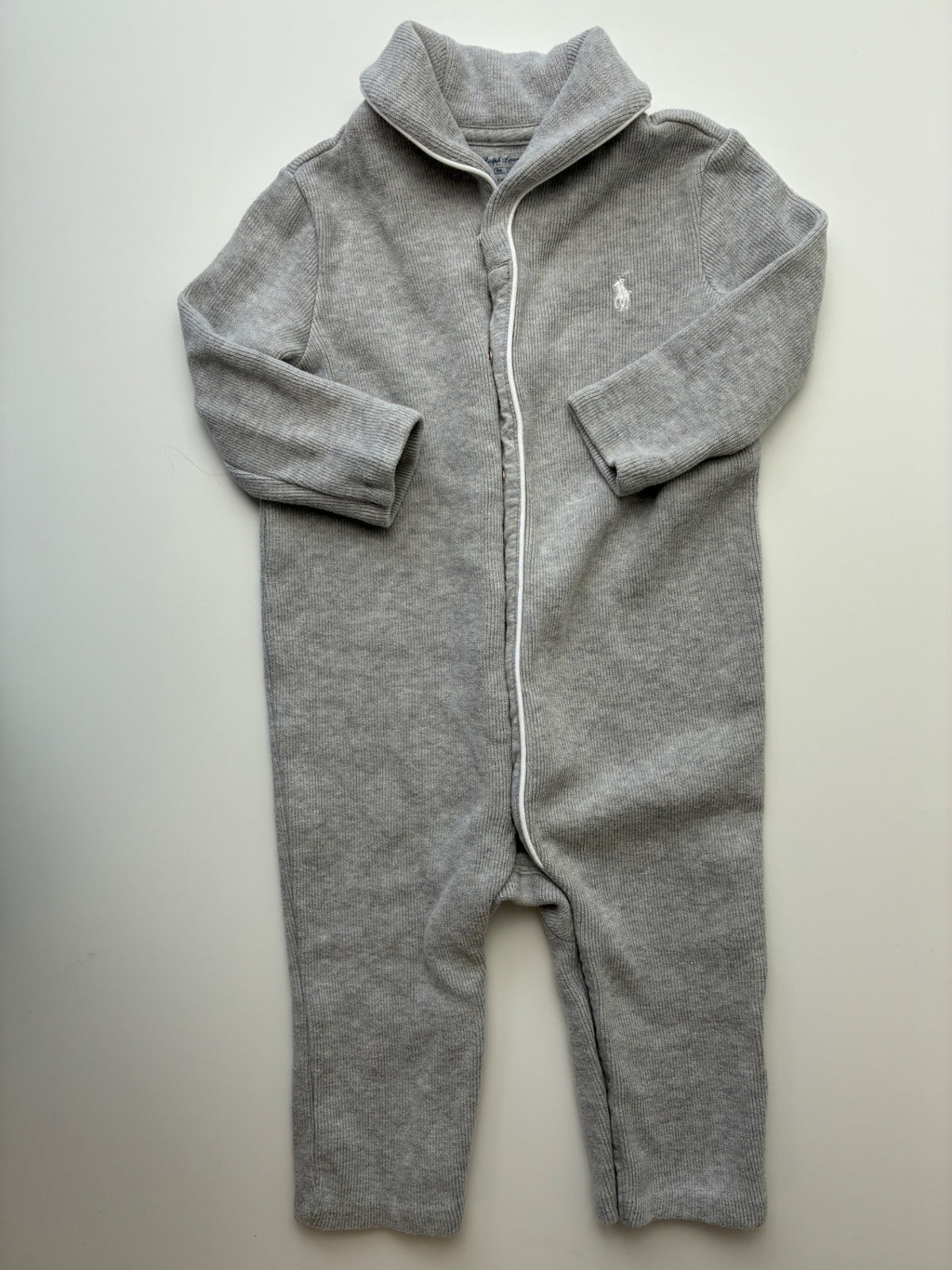 Ralph Lauren Onesie - Gray 100% Cotton Knit | size 9 Months