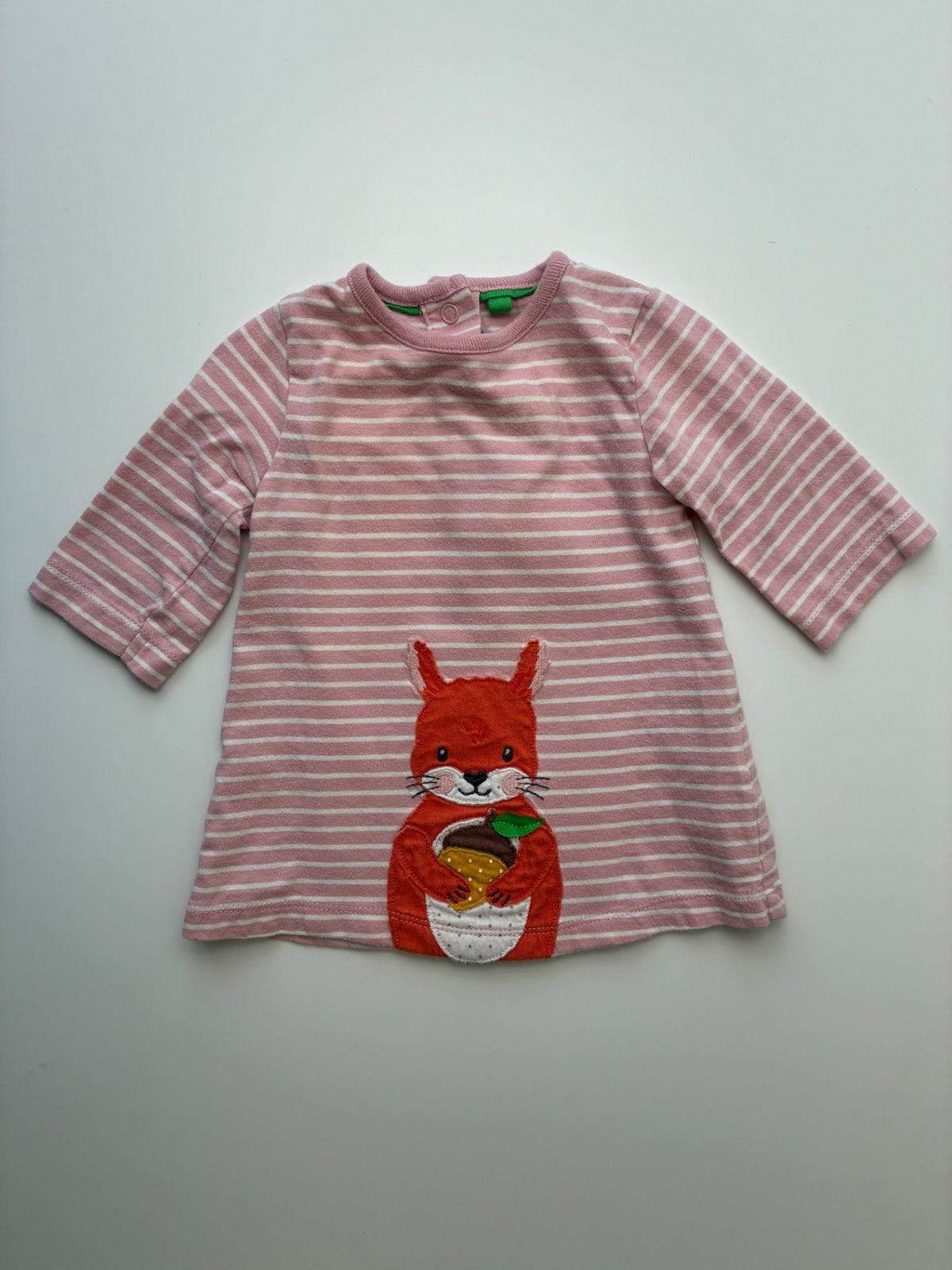 Baby Boden Dress - Pink Squirrel Appliqué | size 0 - 3 Months