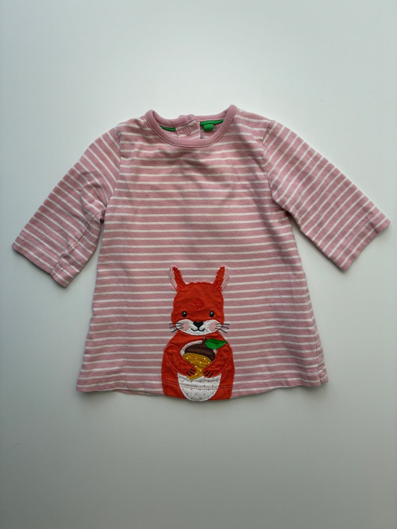 Baby Boden Dress - Pink Squirrel Appliqué | size 0 - 3 Months