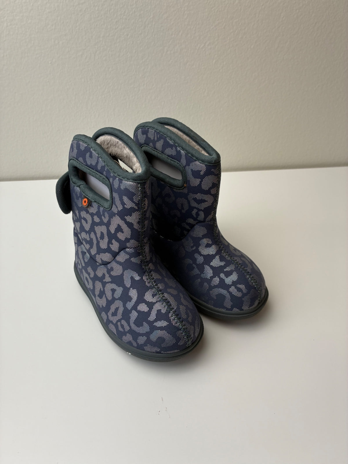 Bogs Shoes - Navy Blue Metallic Animal Print Rainboots | size Shoe 6