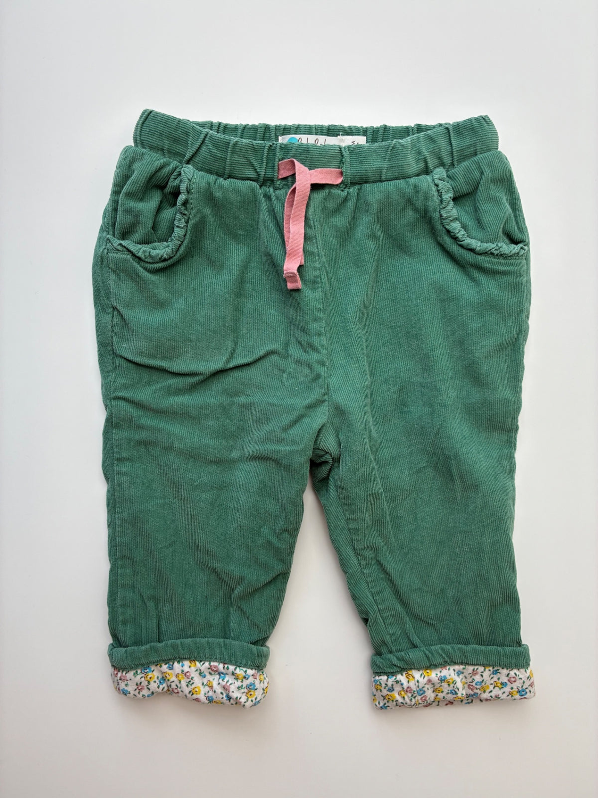 Baby Boden Pants - Green 100% Cotton Corduroy | size 6 - 12 Months