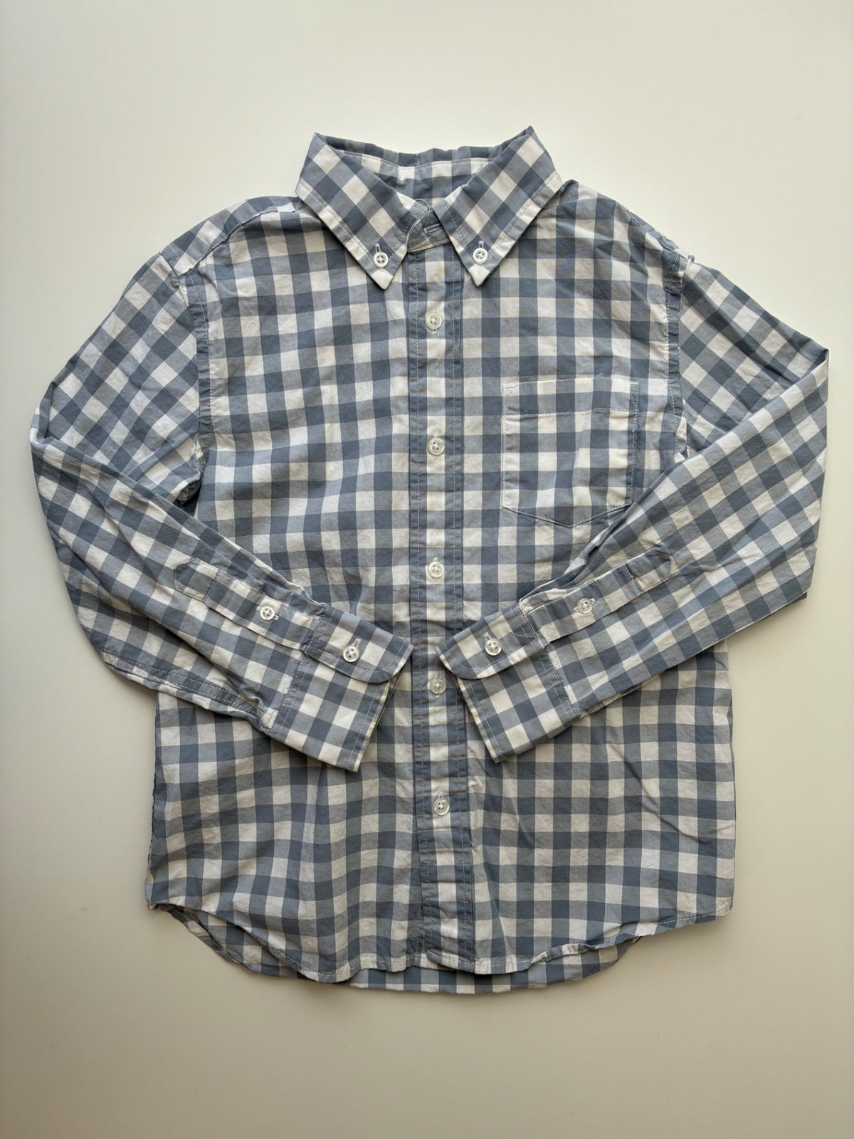 Crewcuts Shirt - Gray Gingham Button Down | size 4T/5T