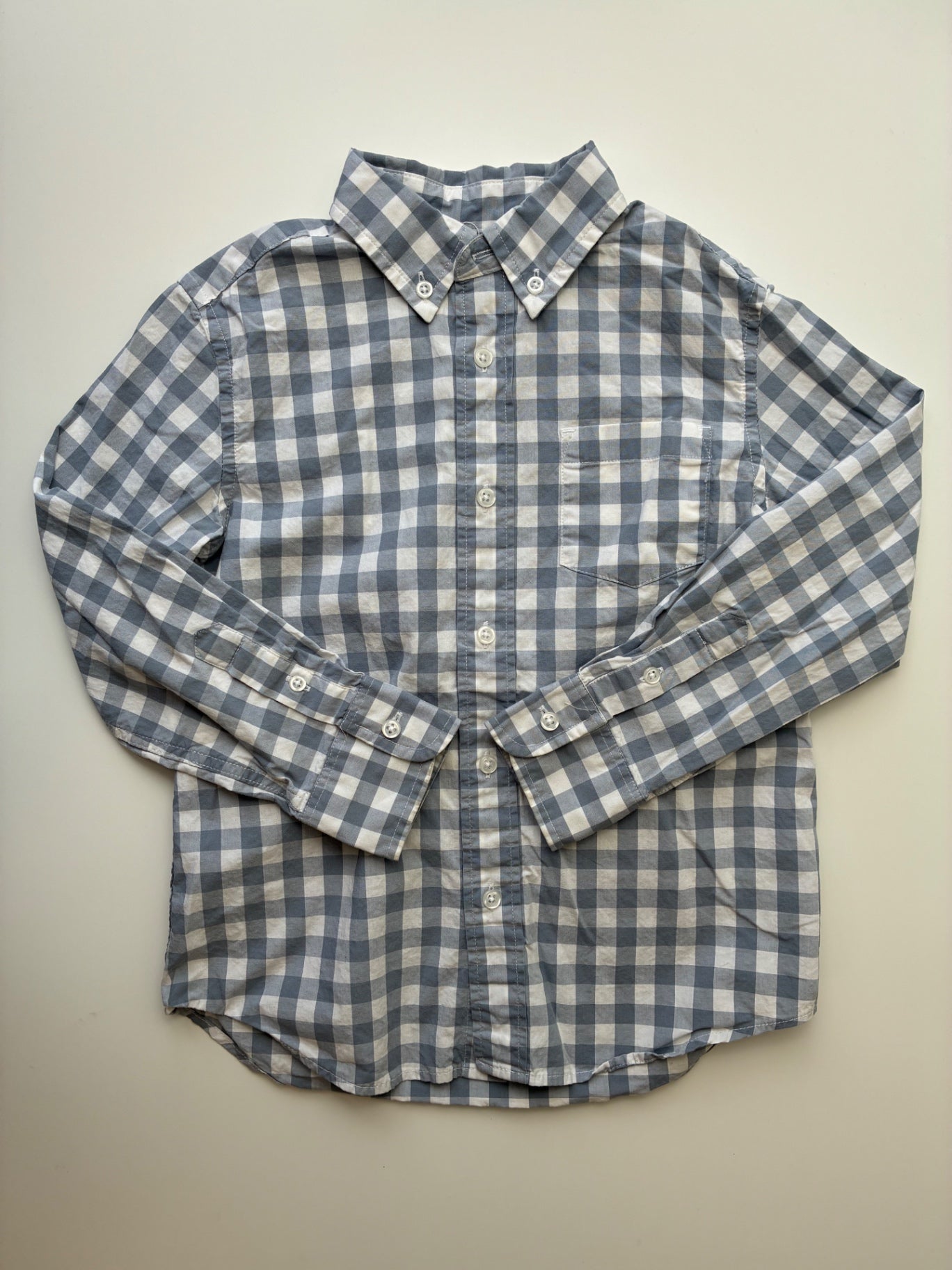 Crewcuts Shirt - Gray Gingham Button Down | size 4T/5T