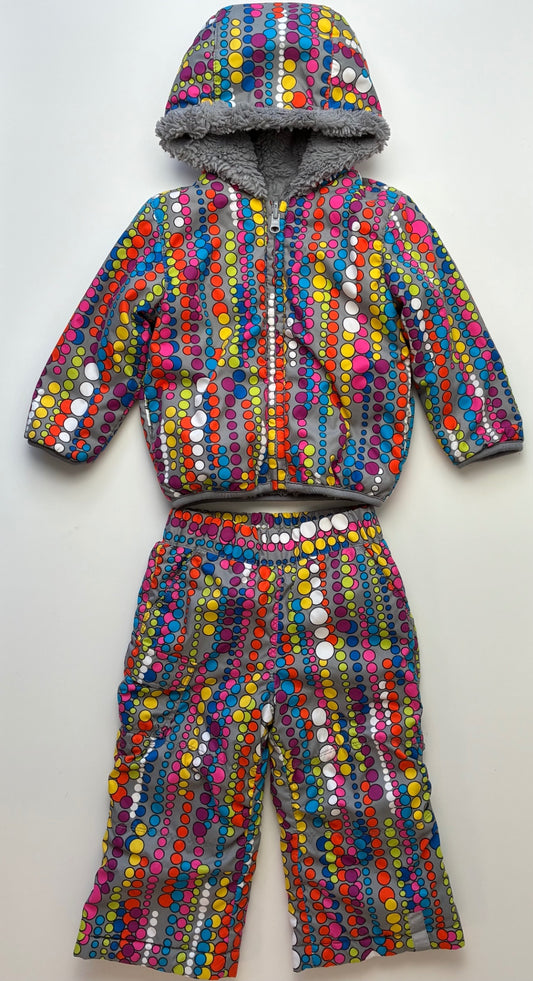 Hanna Andersson Snow Pants & Suits - Multicolor Polka Dot Reversible Coat + Snow Pants | size 18 - 24 Months