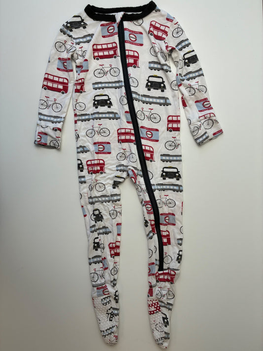Kickee Pants Onesie - White London Transportation | size 12 - 18 Months