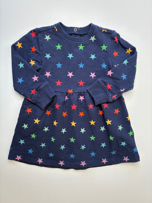 Primary Dress - Navy Blue Rainbow Stars | size 12 - 18 Months