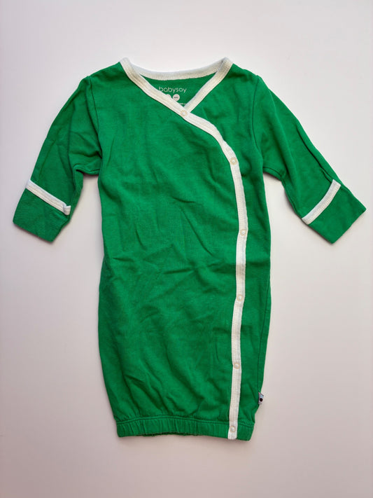 Babysoy Onesie - Green Kimono Sleep Gown | size 0 - 3 Months