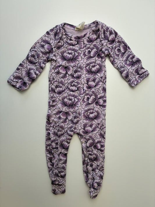 Kate Quinn Onesie - Purple Floral Footie | size Newborn
