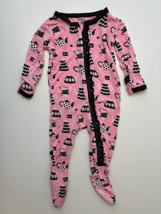 Kickee Pants Onesie - Pink Teacups | size 3 - 6 Months