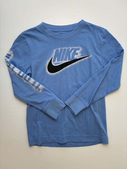 Nike Long Sleeve T-Shirt - Blue Logo Graphic | size 5T/6