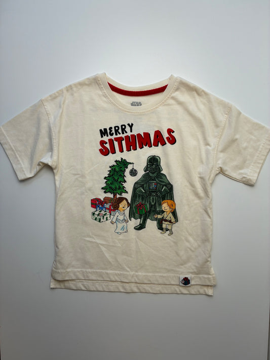 Star Wars T-Shirt - Cream 'Merry Sithmas' Holiday | size 5T/6