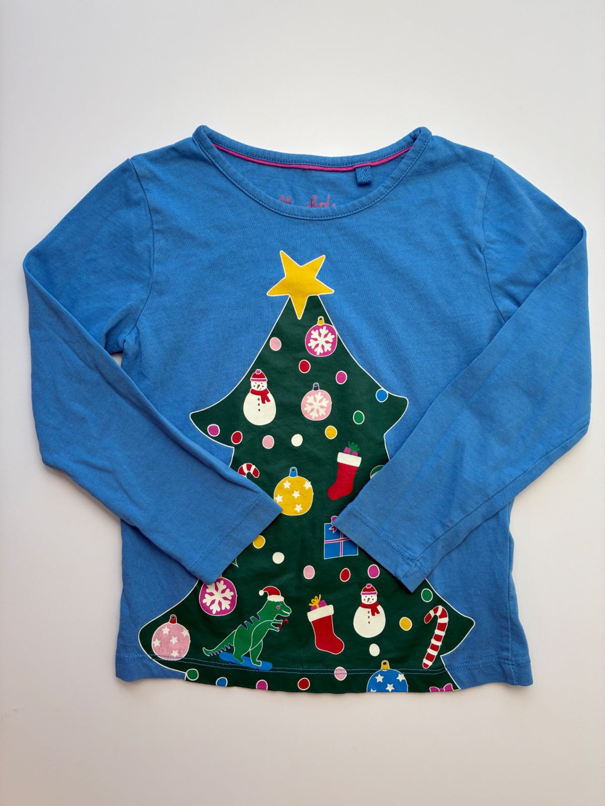 Mini Boden Long Sleeve T-Shirt - Blue Christmas Tree | size 5T/6