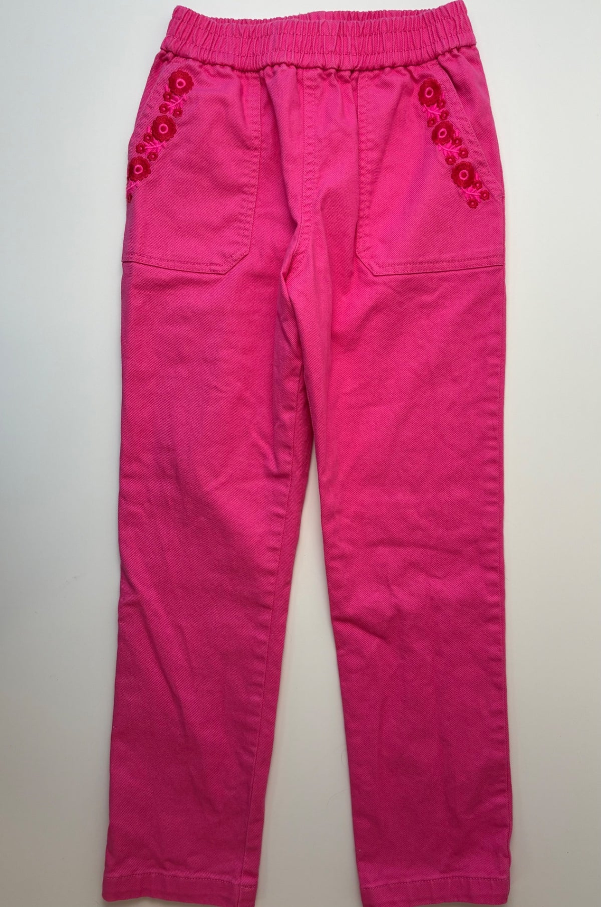 Mini Boden Pants - Pink Embroidered Pockets | size 8/9